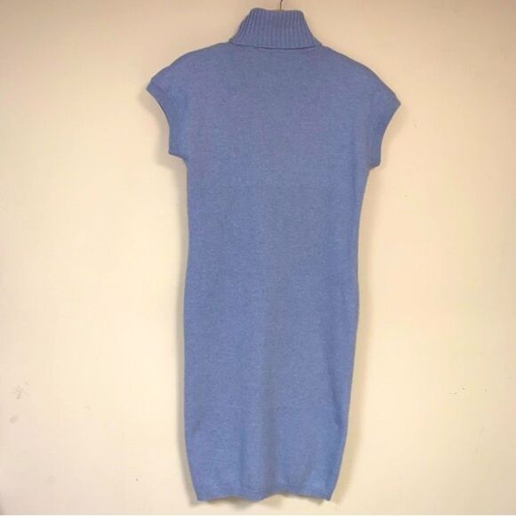 Vintage 80s Lambswool Angora Rabbit Hair Sweater Dress Small Blue Soft Summer - Picture 2 of 5